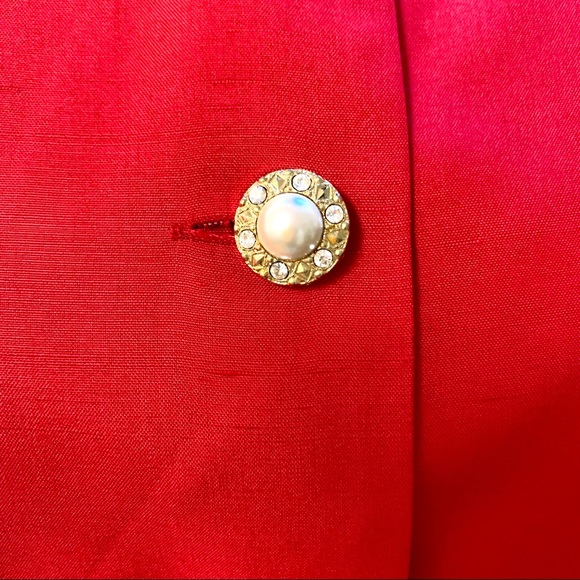 Char Vintage Red 100% Peplum Blazer - Picture 7 of 11